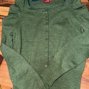 Krimson Klover Olive Button-Up Cardigan